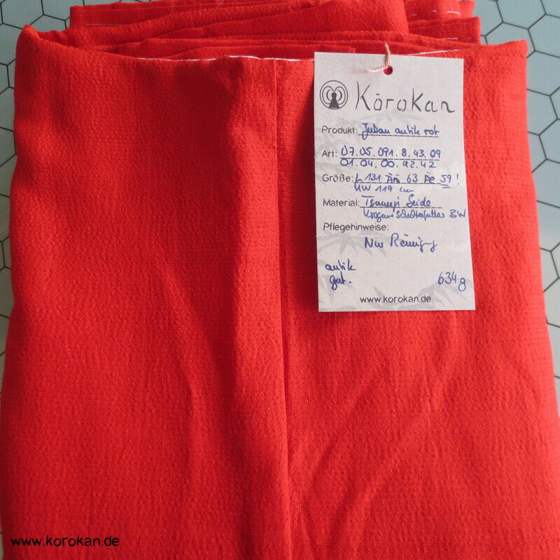 rote Wildseide, antiker Juban Unterkimono
