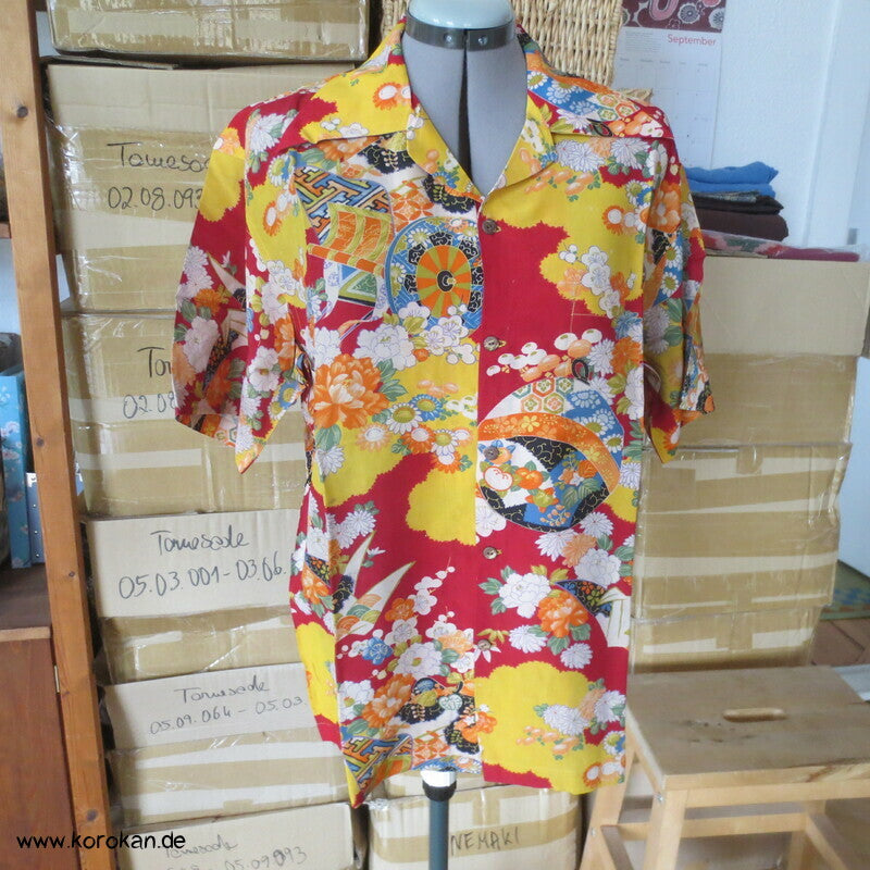 Hawaihemd Upcycling Kimono Seide