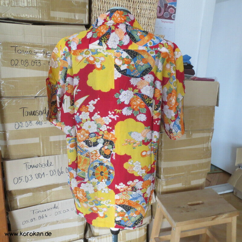 Hawaihemd Upcycling Kimono Seide