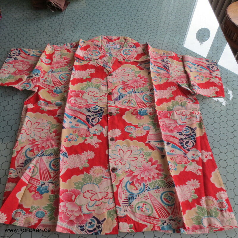Hawaihemd Upcycling Kimono Seide