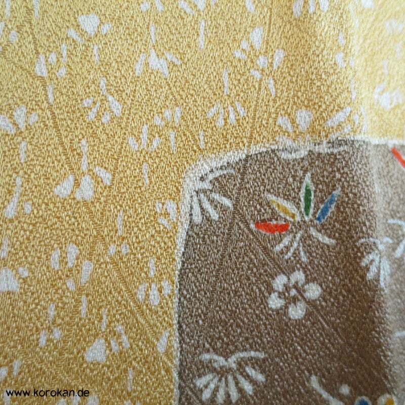 Shikishi, Blütenmuster Komon Seiden Kimono