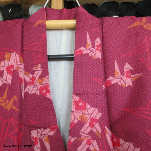 Kett Kasuri Origami Kraniche Komon Kimono