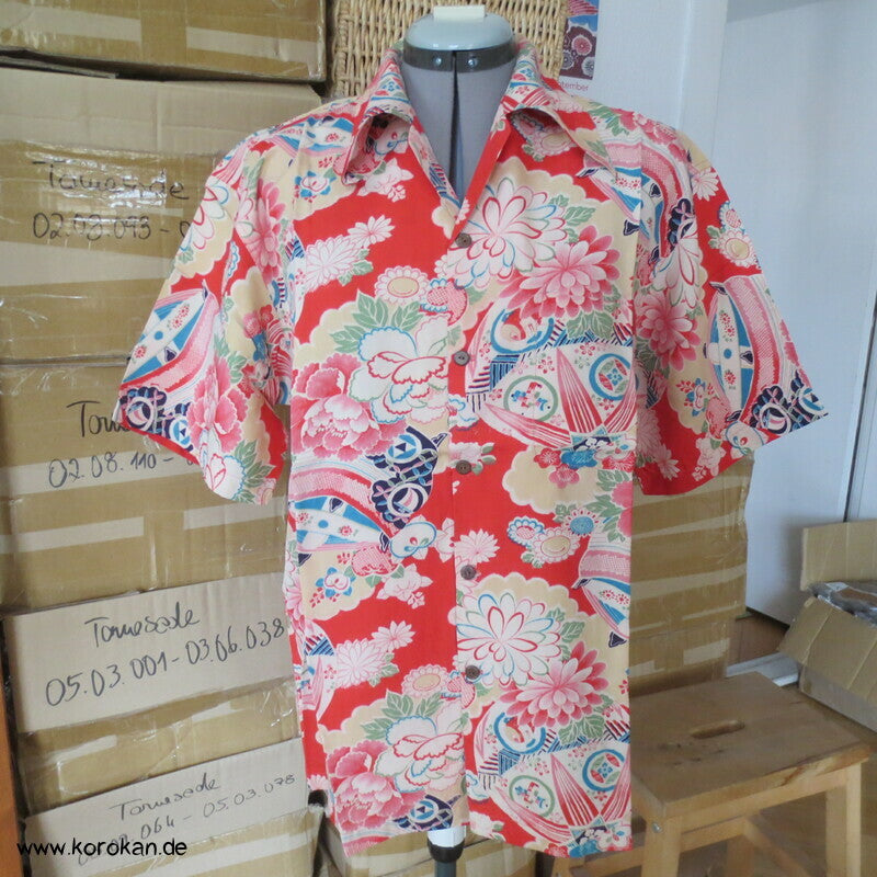 Hawaihemd Upcycling Kimono Seide