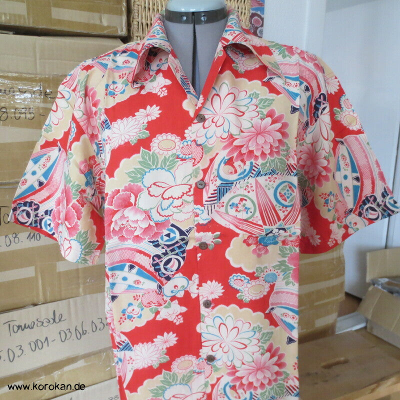 Hawaihemd Upcycling Kimono Seide