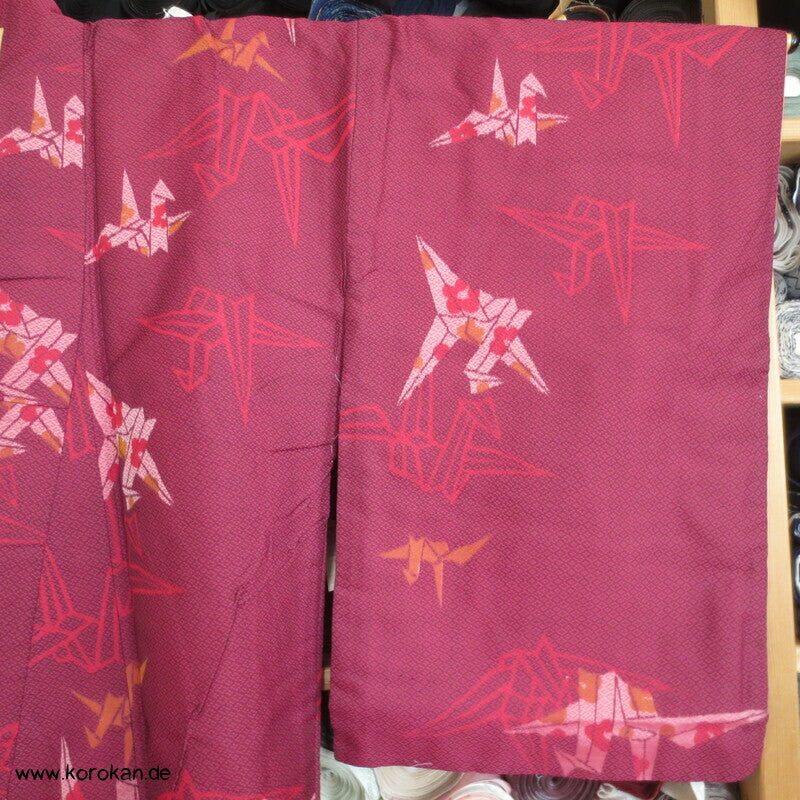 Kett Kasuri Origami Kraniche Komon Kimono