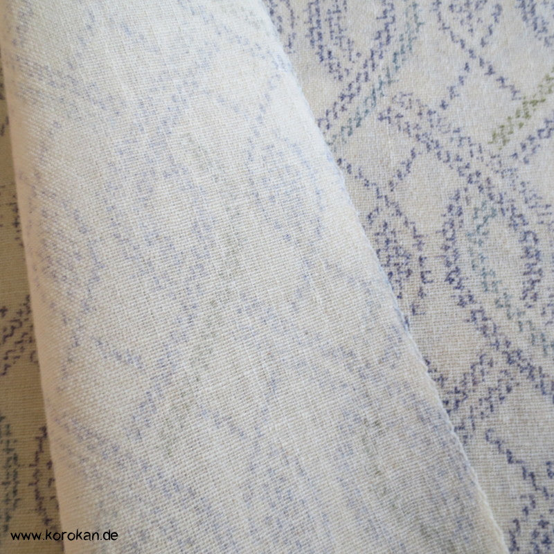 Tatewaku wellige Streifen Druckkasuri Wolle für Kimono