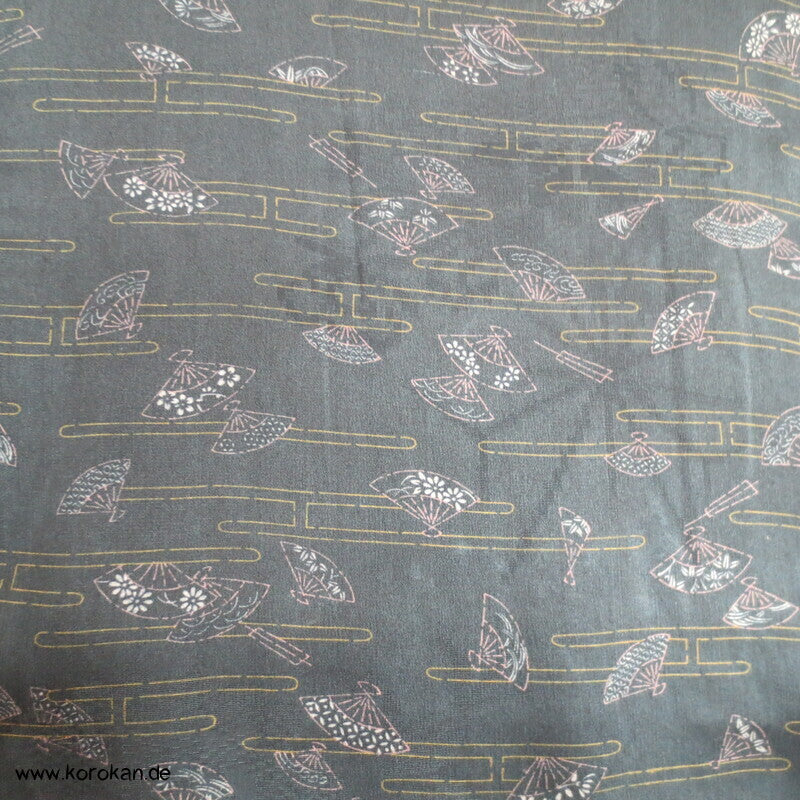 Fächer und Nebel auf petrol Haori Kimono Jacke