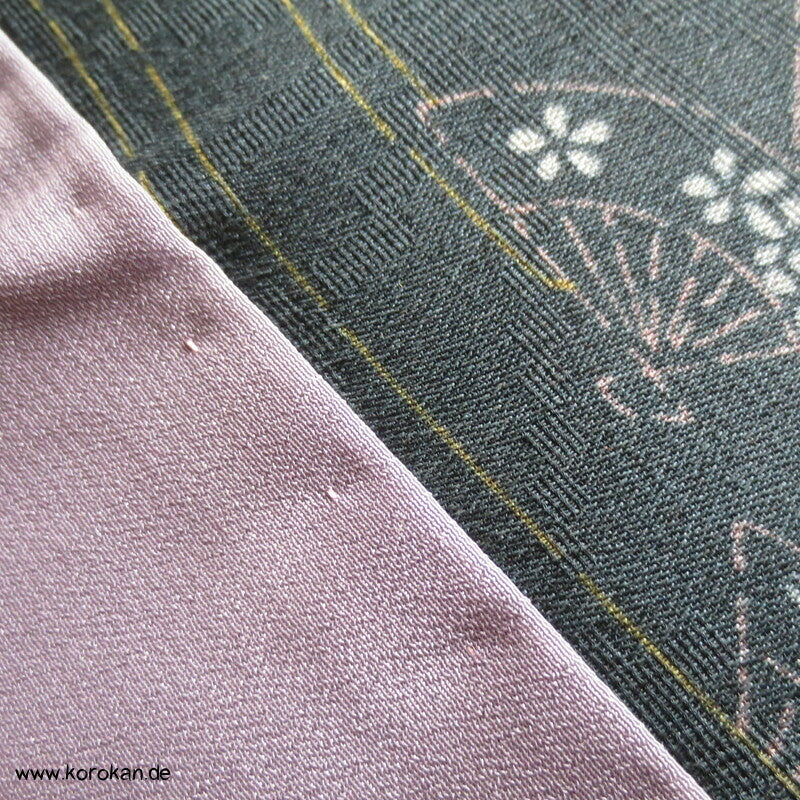 Fächer und Nebel auf petrol Haori Kimono Jacke