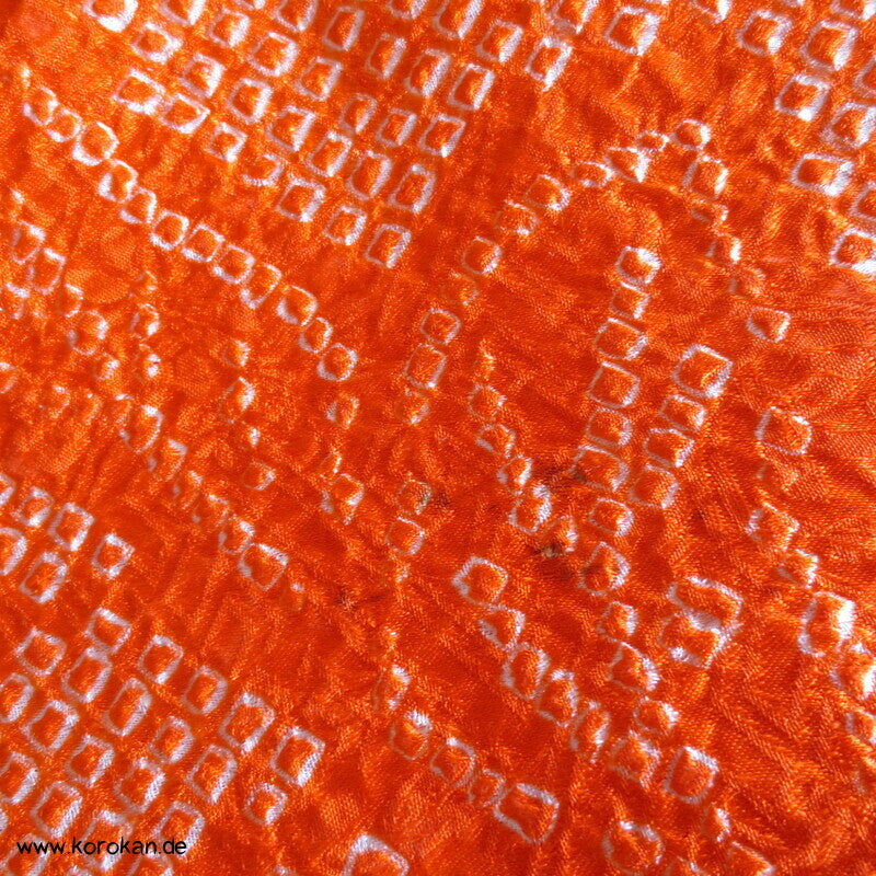 Full Shibori Furisode, Päonienstickereien, rosa auf orange