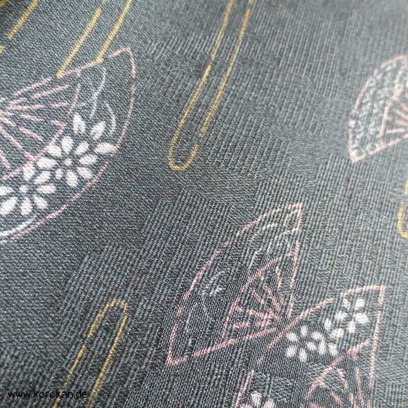 Fächer und Nebel auf petrol Haori Kimono Jacke