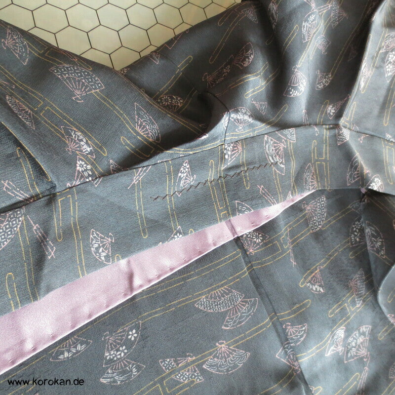 Fächer und Nebel auf petrol Haori Kimono Jacke