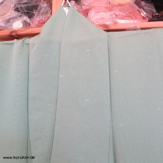 eingewebte Baum-/ Bambusstämme jade Seidendamast Iromuji Kimono