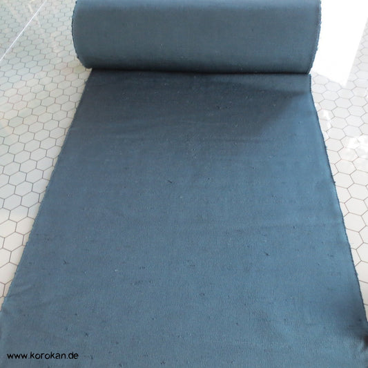 Ensemble Tanmono Stoffrolle Fushi Tsumugi Kimono Seide dunkles petrol