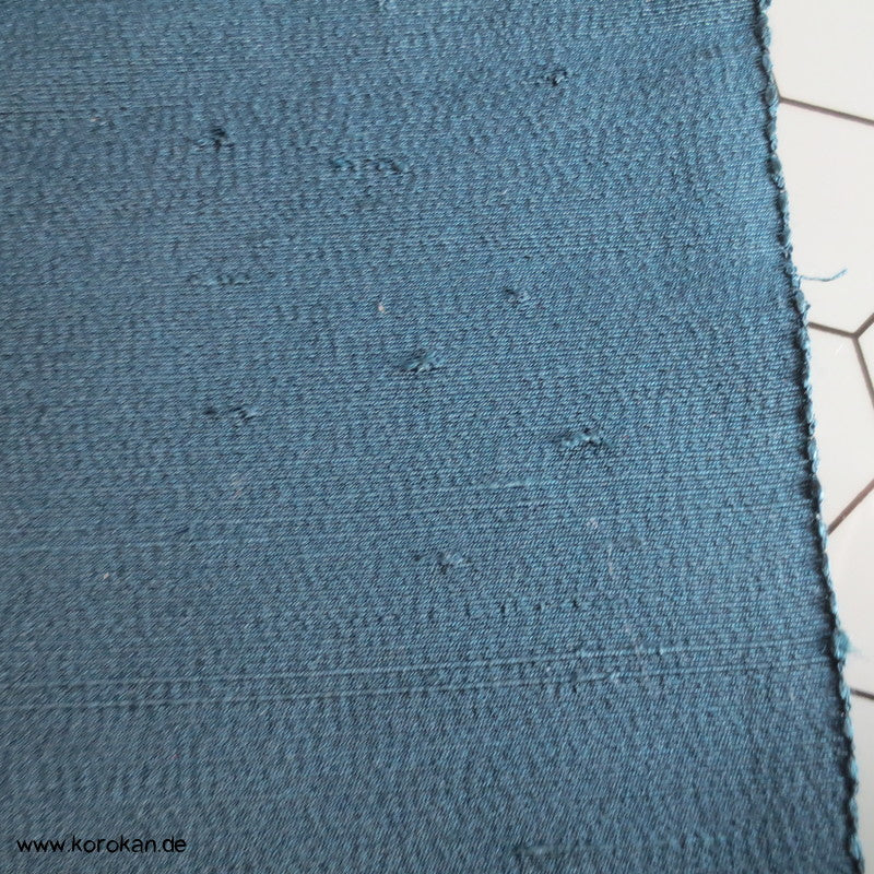 Ensemble Tanmono Stoffrolle Fushi Tsumugi Kimono Seide dunkles petrol