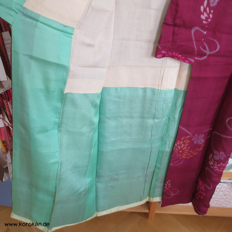 Kiku Kugeln Kett Meisen Seiden Satin Komon Kimono