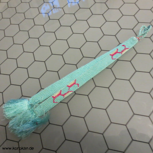 Haori Himo - Seide, türkis mit Kikko Muster