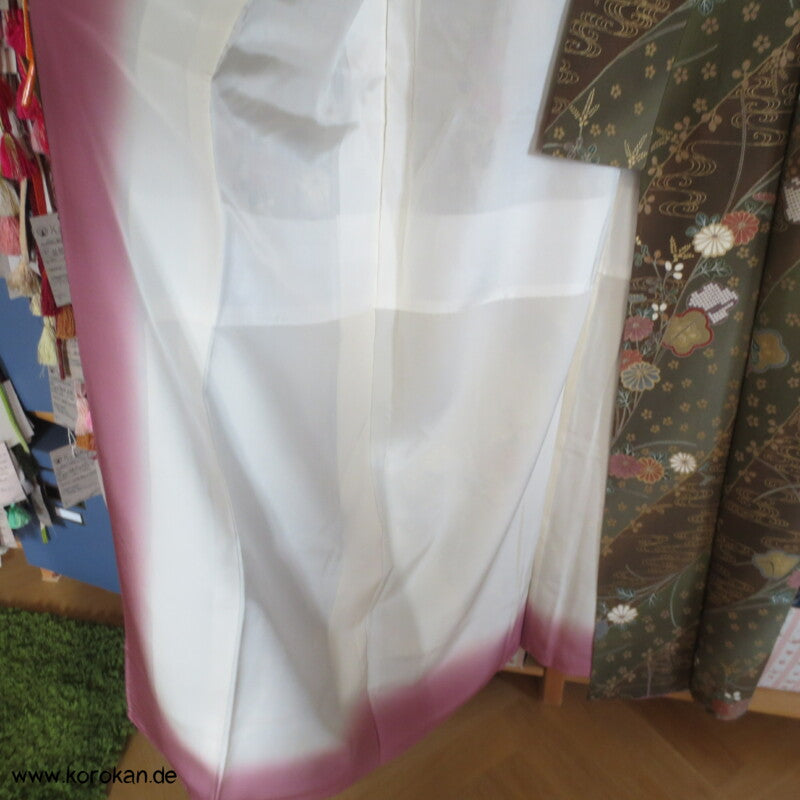 oliv gold Blumen Seidencrepe festlicher japanischer Kimono, neu