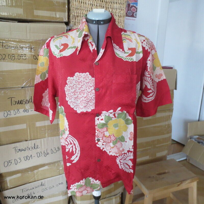 Hawaihemd Upcycling Kimono Seide