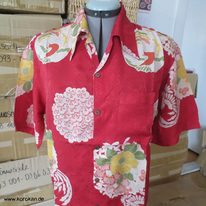 Hawaihemd Upcycling Kimono Seide