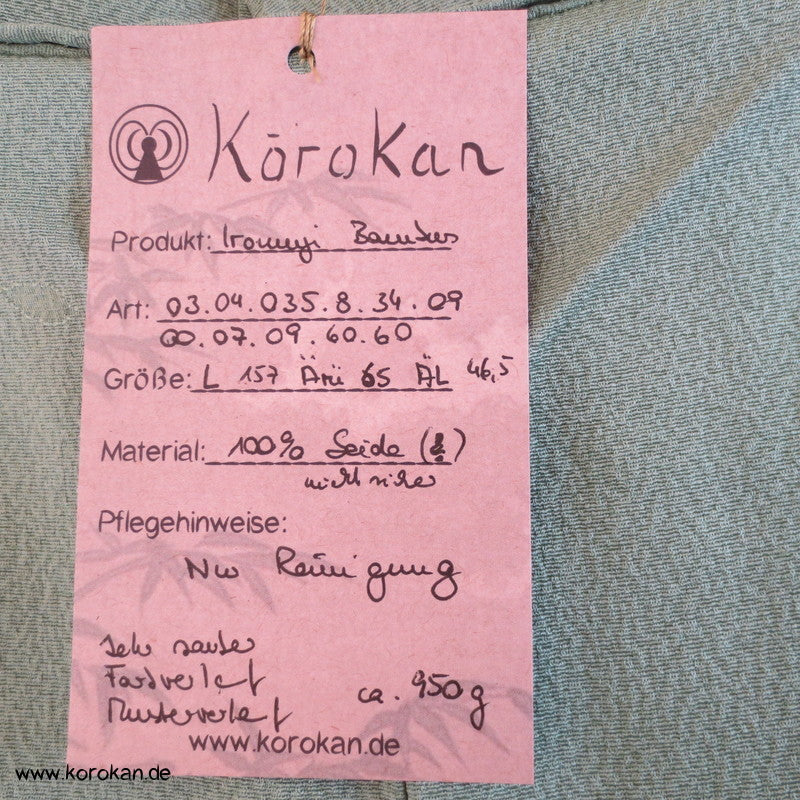 eingewebte Baum-/ Bambusstämme jade Seidendamast Iromuji Kimono