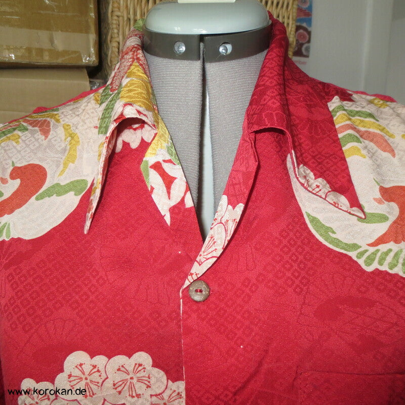 Hawaihemd Upcycling Kimono Seide