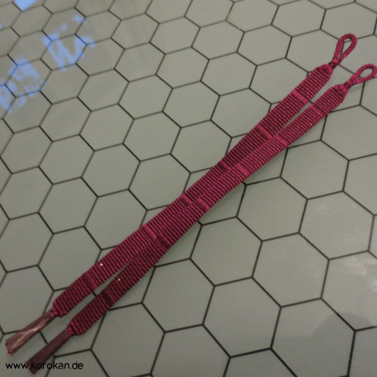 Haori Himo - neu und unbenutzt - Seide, weinrot mit weiß