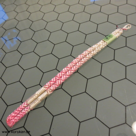 Haori Himo rundgeflochten - rosa weiß Verlauf - Seide