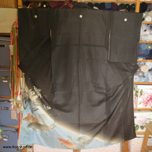 Koi Karpfenteich Tomesode Sommer Kimono Rho Seide