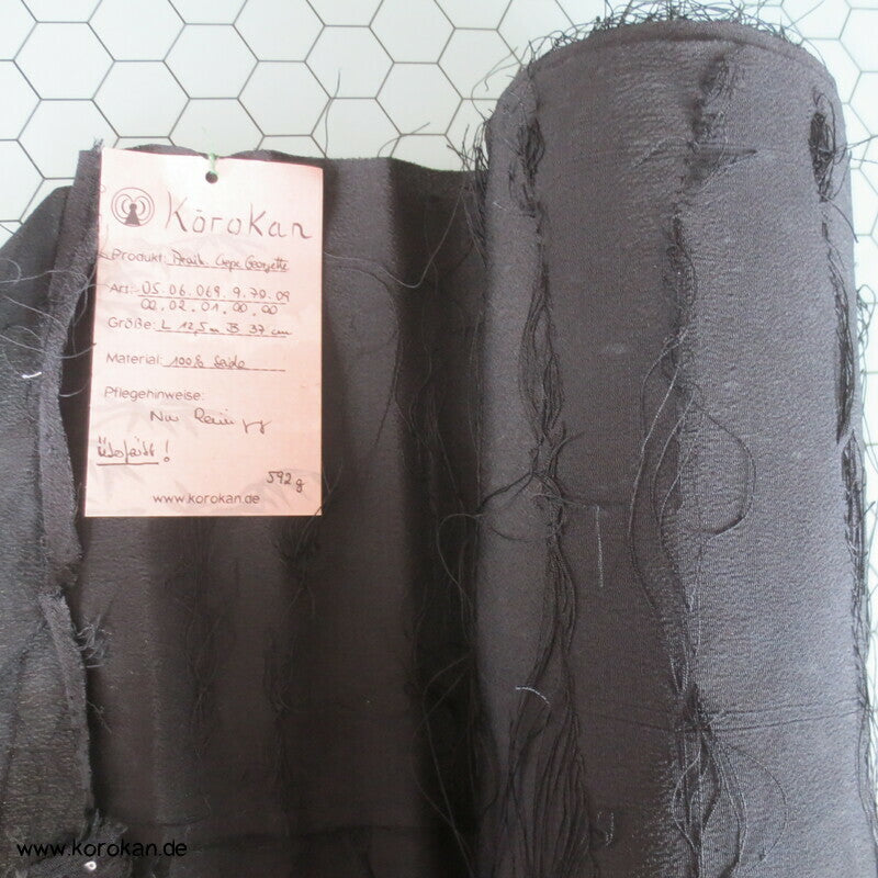 schwarze gewebte Streifen Japan Crepe Georgette Seide Araihari Kimono