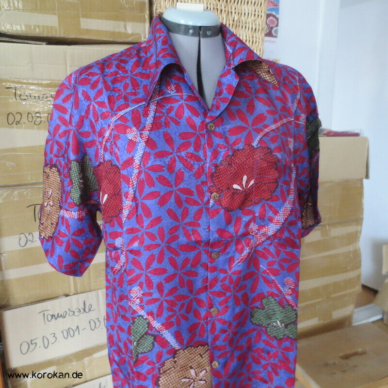 Hawaihemd Upcycling Kimono Seide