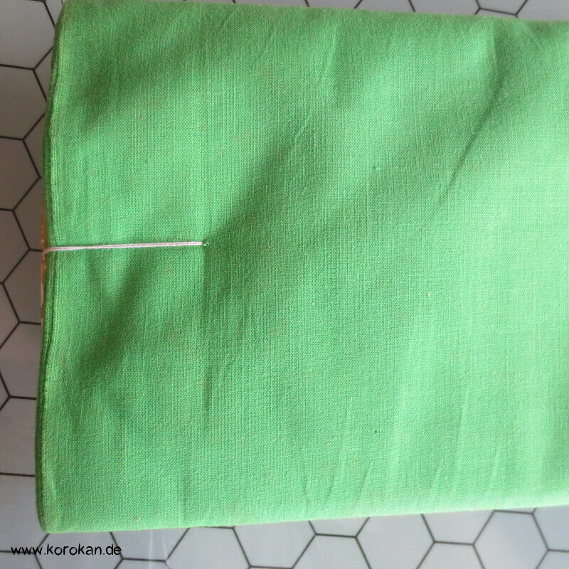 grasgrünes Batist Baumwollfutter für Kimono - originalgeheftet