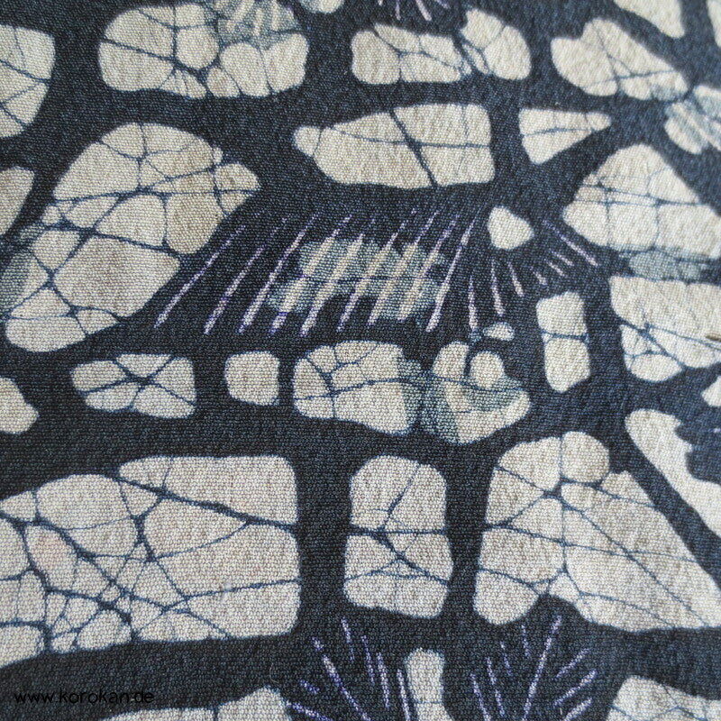 Bingata Batik Chirimen Crepe Seide, Araihari Kimono