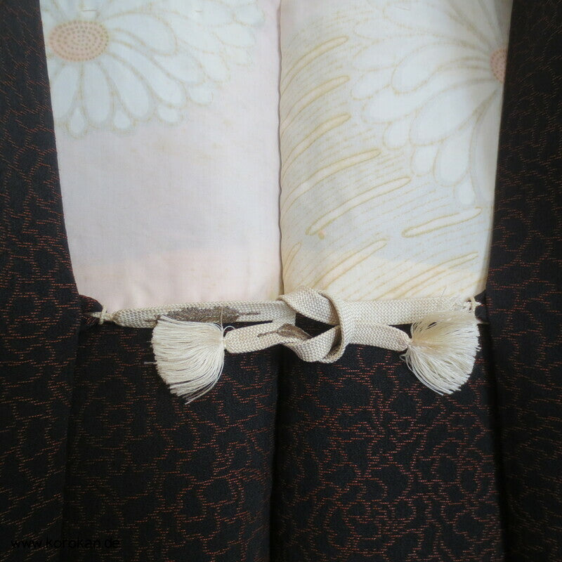 Seiden Urushi Schneeflocken Haori (Abend - ) Kimono Jacke, mit Himo