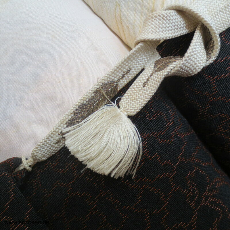 Seiden Urushi Schneeflocken Haori (Abend - ) Kimono Jacke, mit Himo