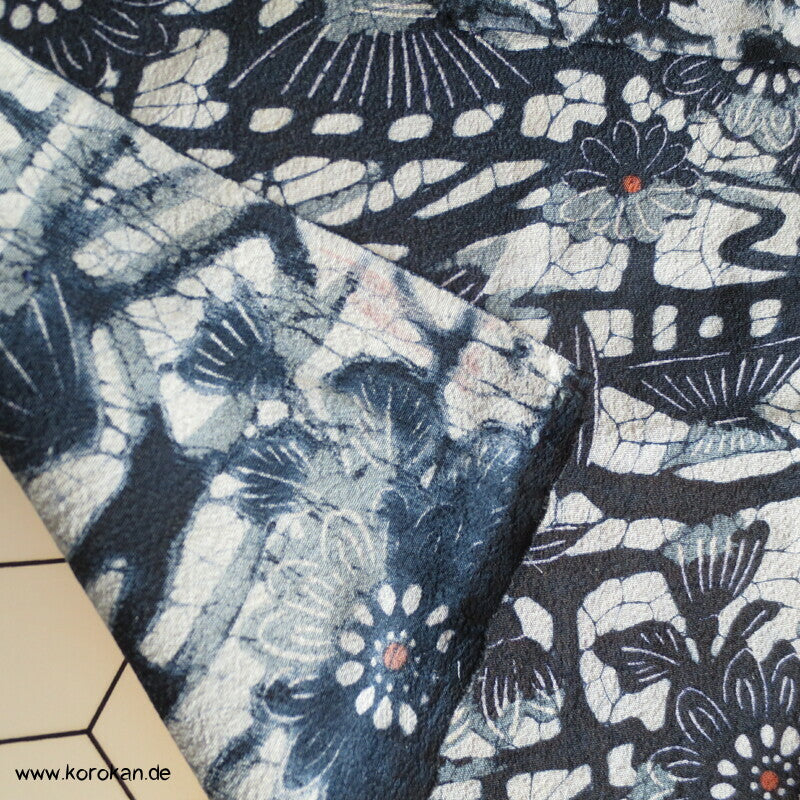 Bingata Batik Chirimen Crepe Seide, Araihari Kimono