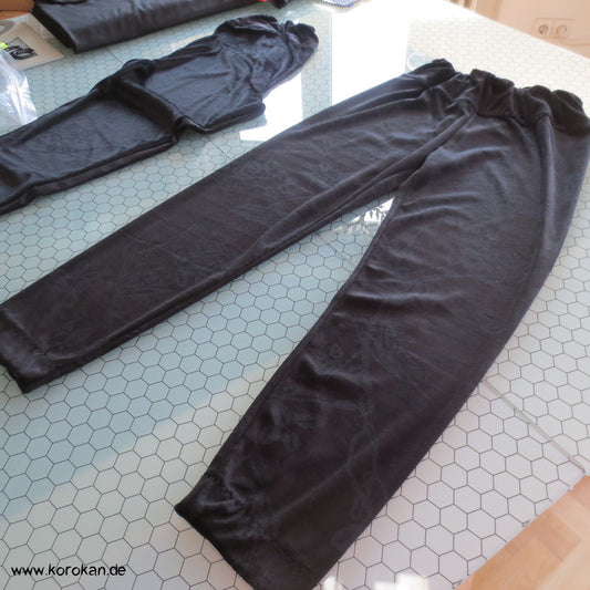 Samtleggings mit Ausbrennermuster - Blätter und Kolibris