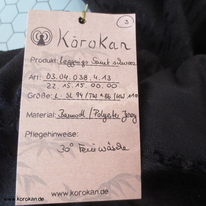 Samtleggings mit Ausbrennermuster - Blätter und Kolibris