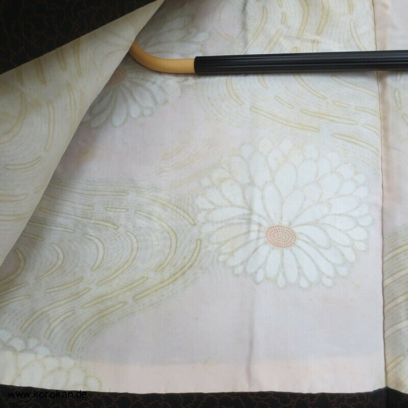 Seiden Urushi Schneeflocken Haori (Abend - ) Kimono Jacke, mit Himo