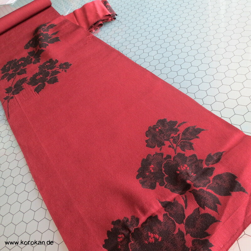 Päonien Wolle/Seide Jacquard Kimono Araihari