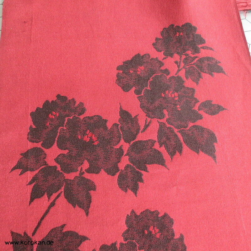 Päonien Wolle/Seide Jacquard Kimono Araihari