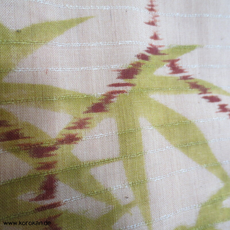 Kasuri Kikko Bambusmuster antiker Tsumugi Seiden / Hanf / Ramie Kimono