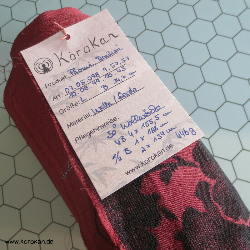 Päonien Wolle/Seide Jacquard Kimono Araihari