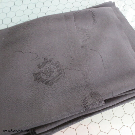 schwarze Seide, Kikko und Wolken Araihari Haori Kimono