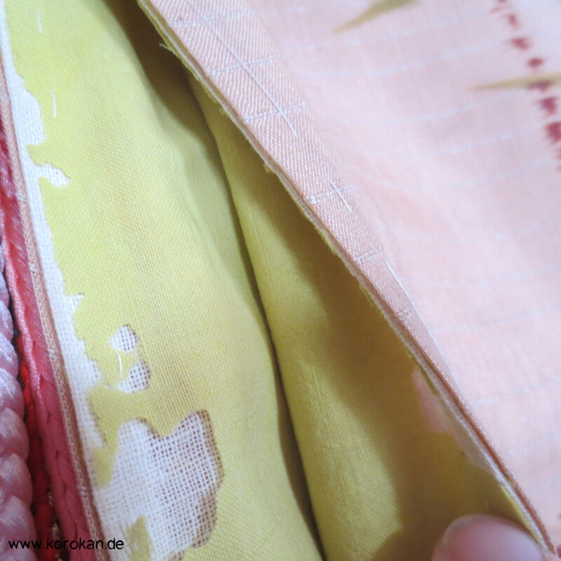 Kasuri Kikko Bambusmuster antiker Tsumugi Seiden / Hanf / Ramie Kimono