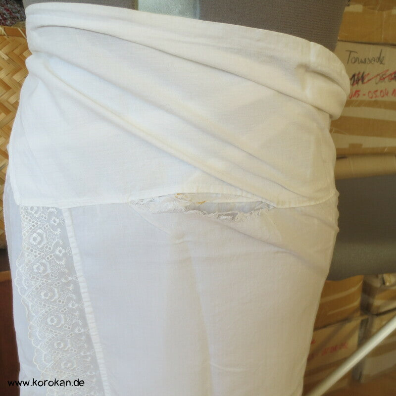 Susoyoke Kimono Juban Unterrock,weiß mit Spitzenrand