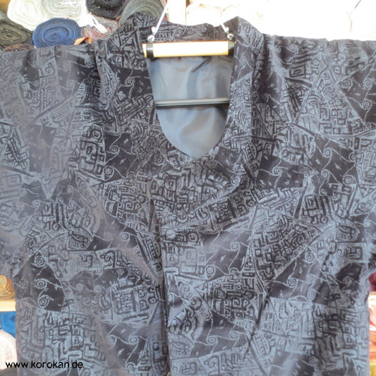moderne japanische Michiyuki Ausbrenner Samt Kimono Raglanjacke