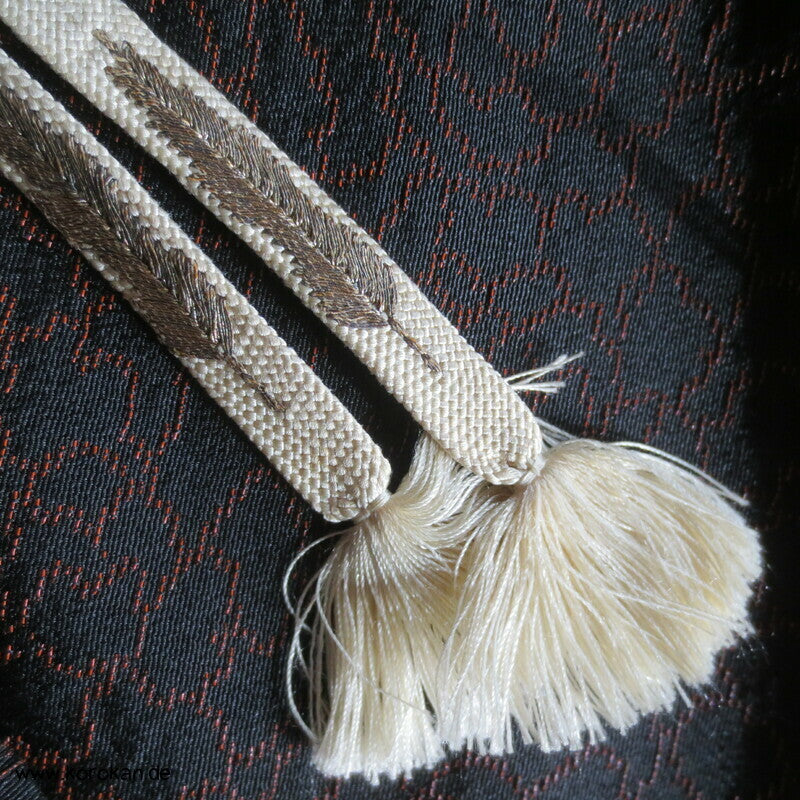 Seiden Urushi Schneeflocken Haori (Abend - ) Kimono Jacke, mit Himo