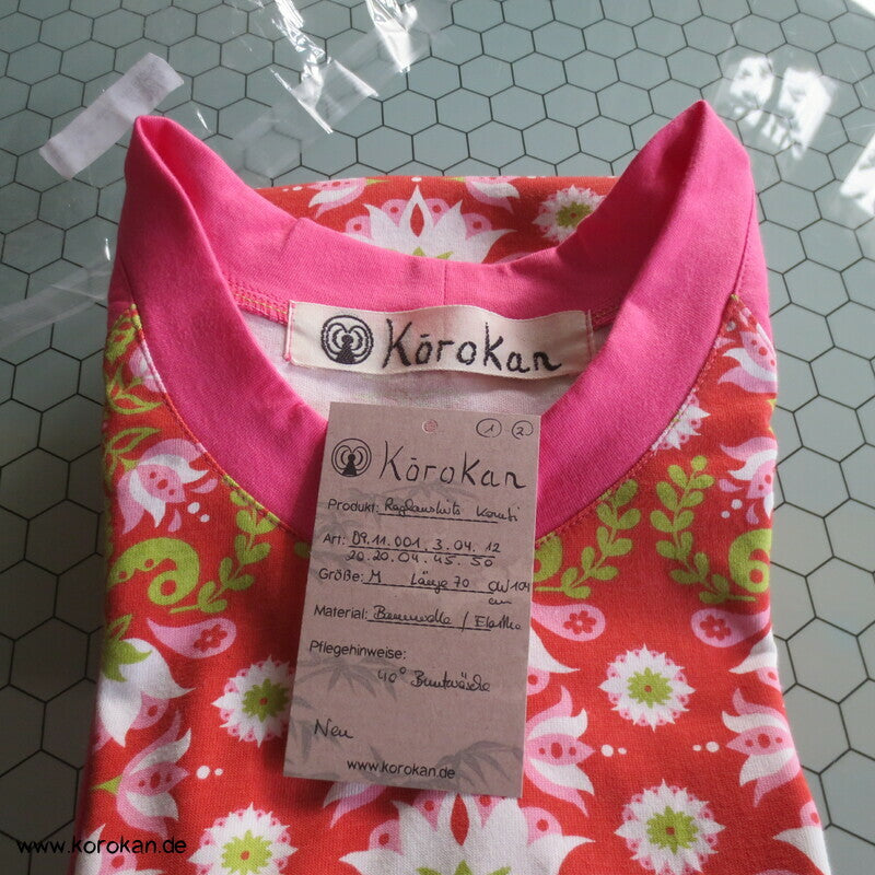 Raglan Kombishirt - gemustert und uni Baumwoll Jersey Gr. M