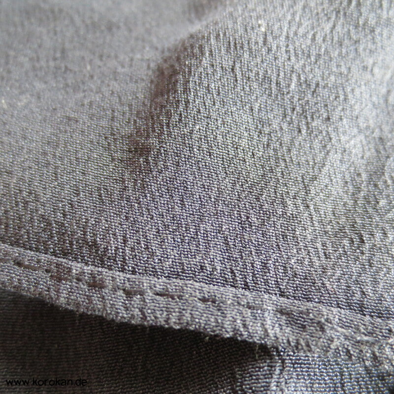 Farnwedel Shibori Heko Obi - Chirimen Seiden Crepe