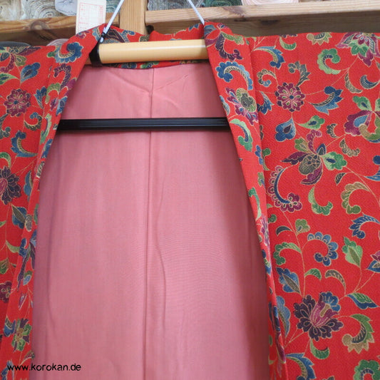 Haori Kimono Jacke Bingata Seidencrepe Blumenarabesken